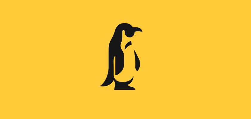 Monochrome Animal Logo: Penguin