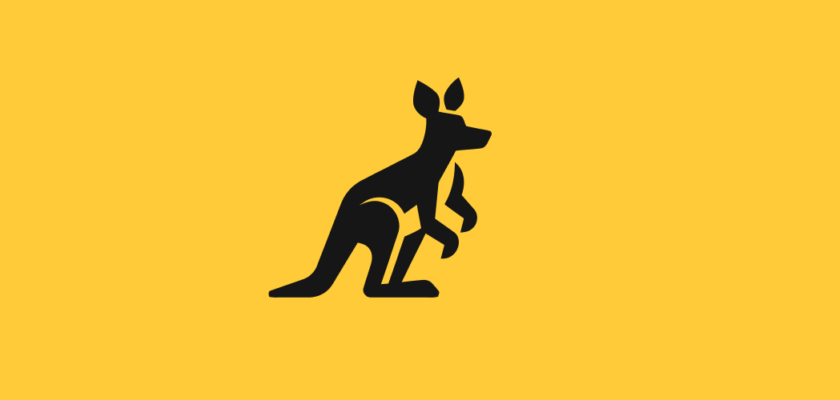 Monochrome Animal Logo: Kangaroo