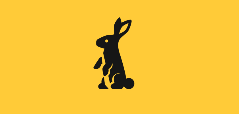 Monochrome Animal Logo: Rabbit